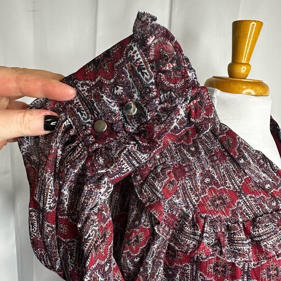 Julia Jordan maroon design ruffle dress size 2 nwt - Picture 8 of 11